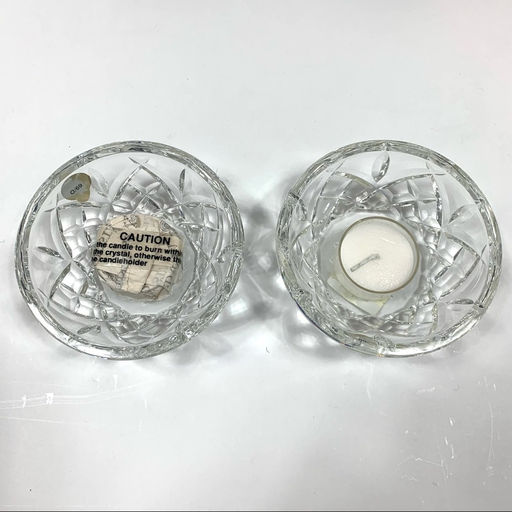 (2) Waterford Crystal Araglin Votives with Candles - Picture 5 of 13